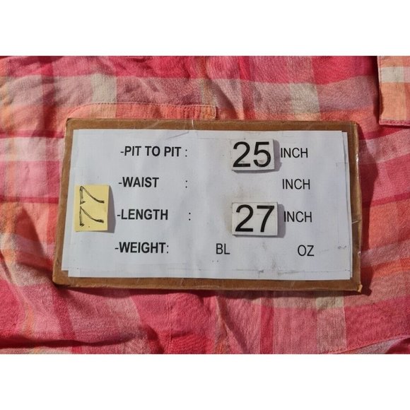 maggie barnes Women Button Up Shirt Long SLV Size 24W Linen Blend Flannel  77P - Picture 5 of 5